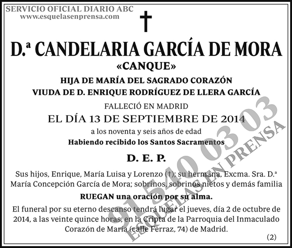 Candelaria García de Mora